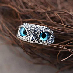 Owl of Good Luck™ | Adjustable Silver and Opal Ring