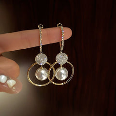 PearlLuxe™ | Luxury Earrings with Cultured Pearls and Zircons