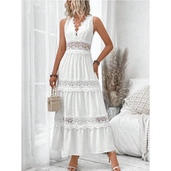 Celeste™ | Elegant V-Neck Lace Dress