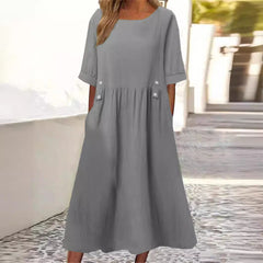 Lydia™ | Summer Cotton-Linen Dress