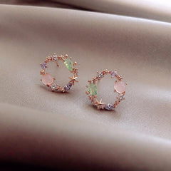 Amouria™ | Crystal Floral Earrings in Rose Gold