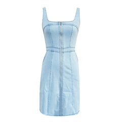 Diana™ | Summer Zipper Denim Dress