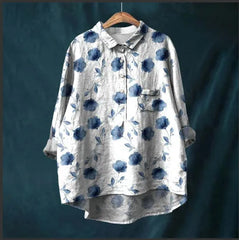 Diana™ | Casual Floral Print Round Neck Blouse