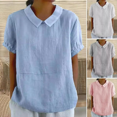 Aria™ | Casual Loose Fit Short-Sleeve Blouse