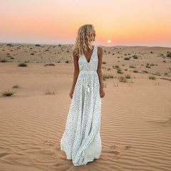 Evelyn™ | Polka Dot Bohemian Maxi Dress