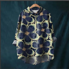 Diana™ | Casual Floral Print Round Neck Blouse