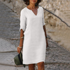 Silvia™ | Timeless belly-covering V-neck dress