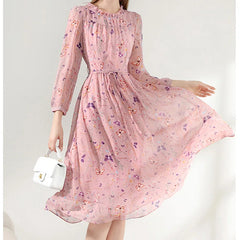 Isabella™ | Floral Print Long Sleeve A-line Dress