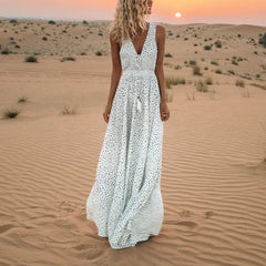 Evelyn™ | Polka Dot Bohemian Maxi Dress