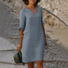 Silvia™ | Timeless belly-covering V-neck dress