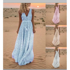 Evelyn™ | Polka Dot Bohemian Maxi Dress