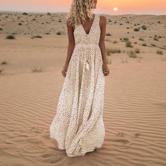 Evelyn™ | Polka Dot Bohemian Maxi Dress