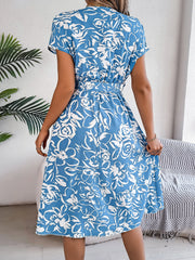 Eleanor™ | Floral Button V-Neck A-Line Dress