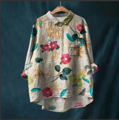 Diana™ | Casual Floral Print Round Neck Blouse