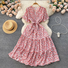 Amélie™ | French Chic Floral Print Ruffle Dress