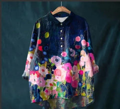 Diana™ | Casual Floral Print Round Neck Blouse