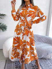 Chloe™ | Casual Floral Print Long Sleeve Maxi Shirt Dress