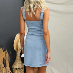 Diana™ | Summer Zipper Denim Dress