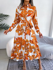 Chloe™ | Casual Floral Print Long Sleeve Maxi Shirt Dress