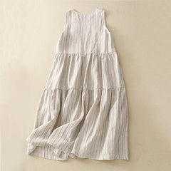 Harper™ | Vintage Striped Sleeveless Dress