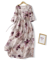 Clara™ | Elegant Flower Printed Drawstring Sundress with Pockets