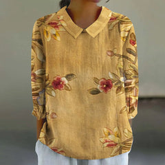 Camilla™ | Vintage Bamboo Linen Long-Sleeve Blouse