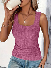 Ella™ | Summer Ribbed Solid Tank Top