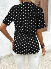 Diana™ | Polka Dots Print V-Neck Blouse