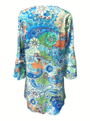 Fiona™ | Paisley Print Layered Dress