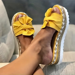 Soleil™ Bow Platform Espadrilles Slippers