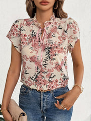 Fiora™ | Polyester Elegant Floral Print Blouse