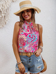 Aria™ | Paisley Print Halter Neck Tank Top