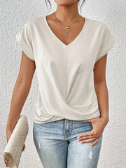 Amanda™ | Summer Chic Knot V-Neck T-Shirt