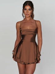 Eva™ Mini Backless Ruffle Slingback Dress