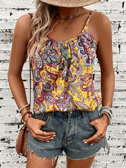 Lara ™ | Sleeveless Paisley Print Spaghetti Strap Top