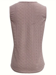 Anna™ I Casual Eyelet Solid Tank Top