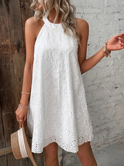 Sumati™ | Eyelet Halter Mini Dress