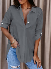 Lila™ | Solid Button Front Shirt