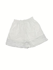 Elena™ | Lace Trim Paper Bag Waist Shorts