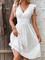 Eleanor™ Flutter-Sleeve Ruffle Dress