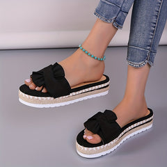 Soleil™ Bow Platform Espadrilles Slippers