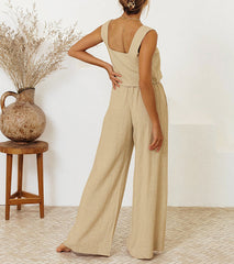 Sayaka™ | Minimalist Top and Wide-Leg Pants Set