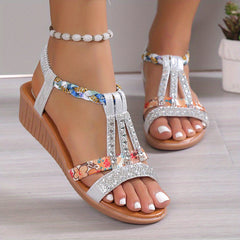 Sophia™ Rhinestone Boho Wedge Sandals