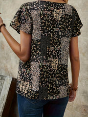 Elora™ | Floral Print V-Neck Pullover Blouse