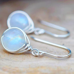 Selene™ | Vintage Moonstone Drop Earrings