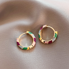 Luxe™ | Elegant Earrings with Multicoloured Enamel in Gold