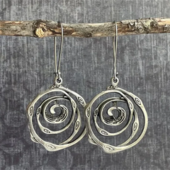 Celestia™ | Vintage Maze Silver Earrings