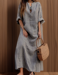 Hailey™┃Vintage Stripes Maxi Dress